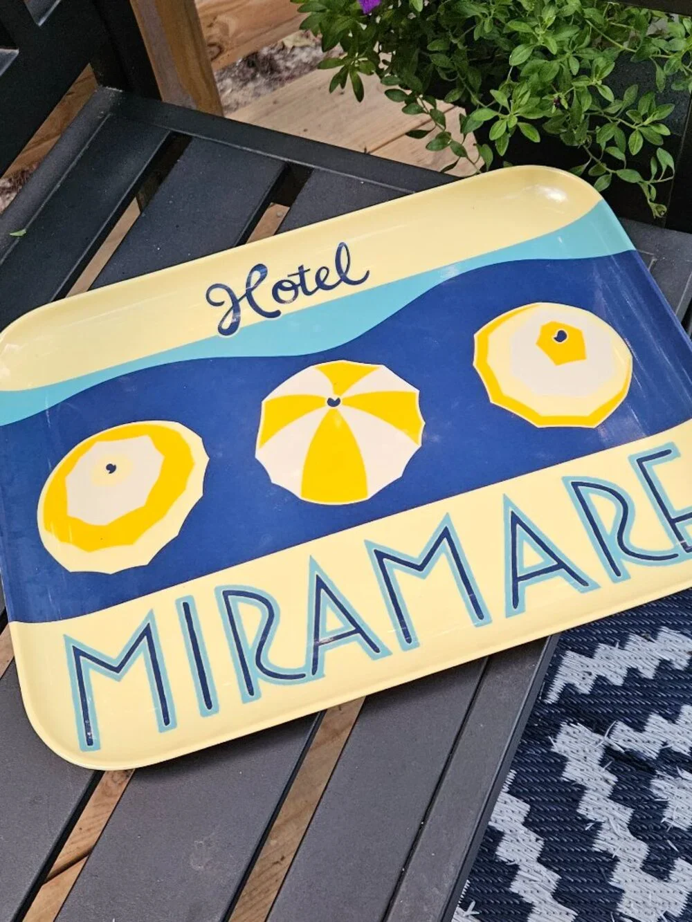 Retired Pottery Barn Outdoor Melamine 16 in X 12 in serving platter